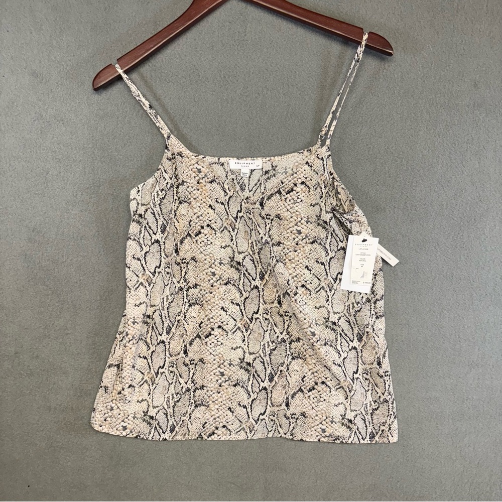 Equipment Snakeskin Layla Camisole Blouse Silk Natural Tank Top Sz. S NWT Gray